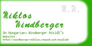 miklos windberger business card